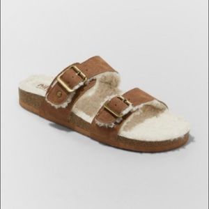 Mad Love Kali Multi Strap Sherpa Footbed Sandals